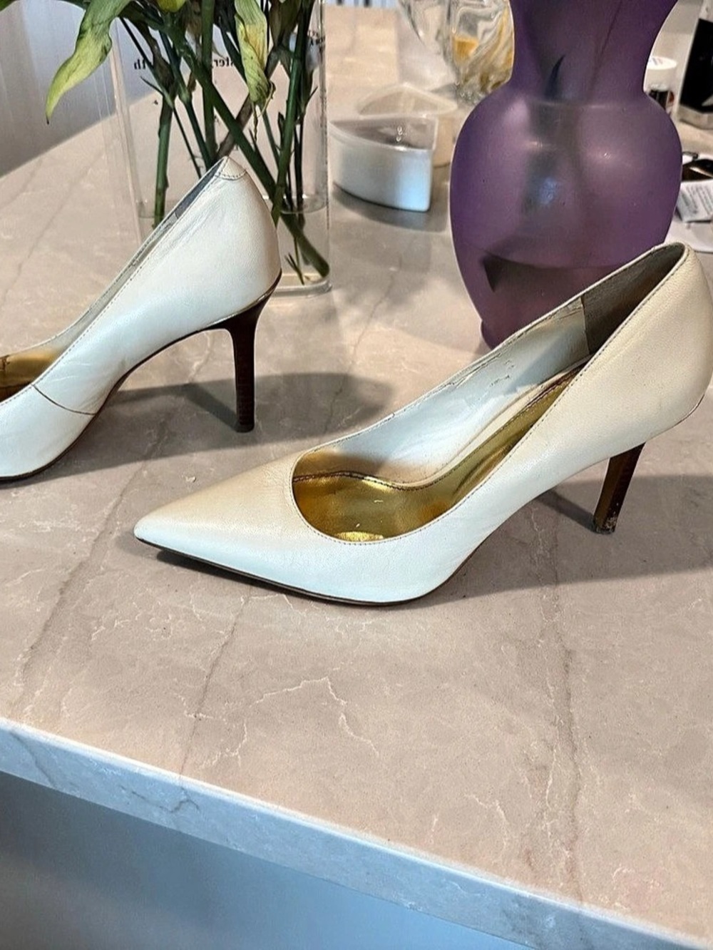 Lauren Ralph Lauren Lanette Nappa Leather Pump Pumps in Cream